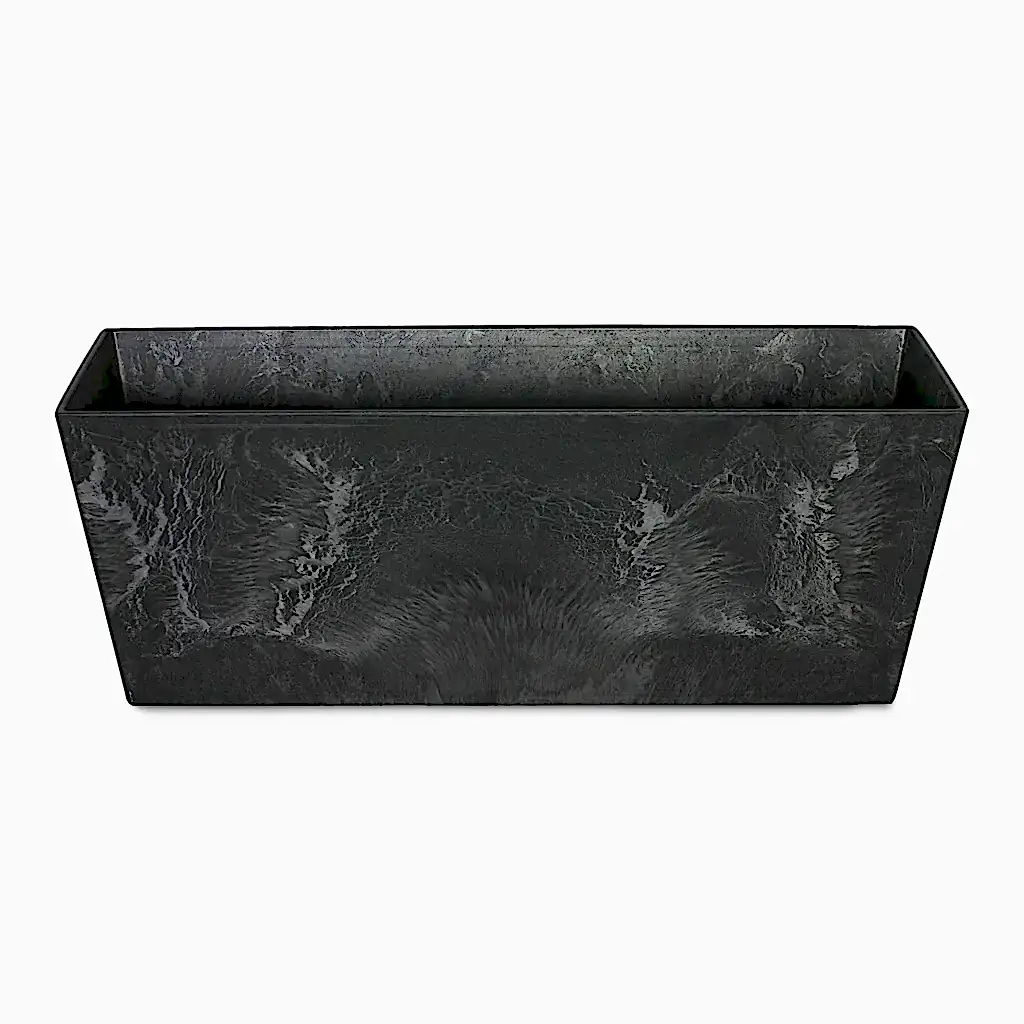 Ella Artstone Balcony Trough Planter - Black