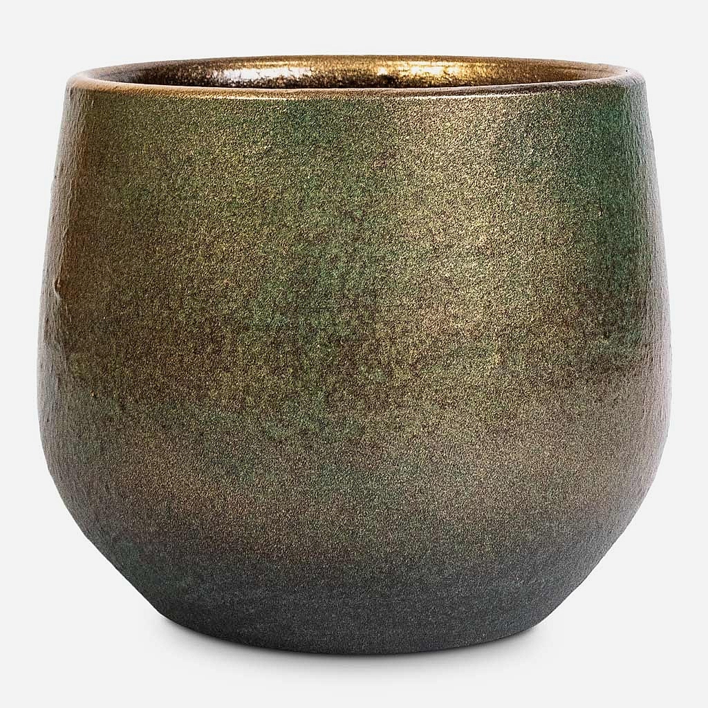 Esra Plant Pot Shiny Green - 15x13cm