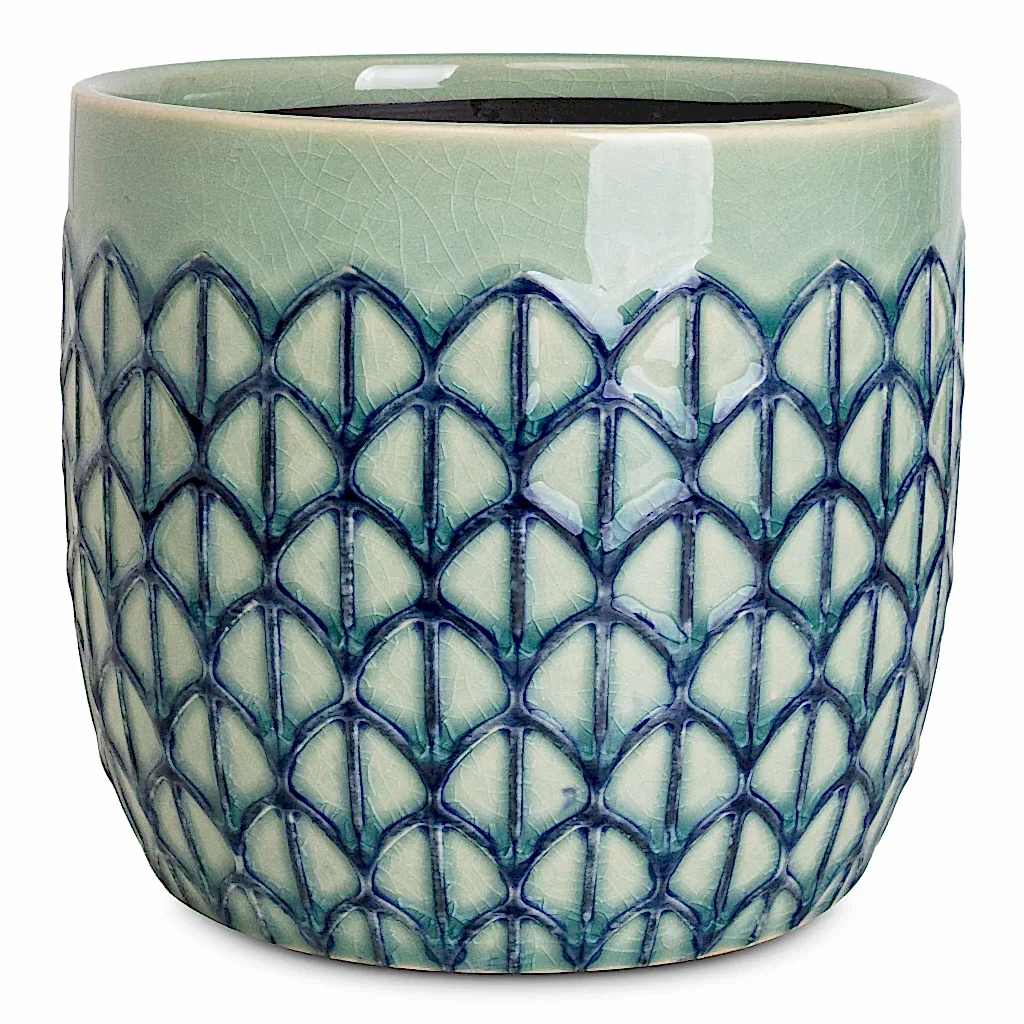 Geo Pot Jade Green - 14x13cm