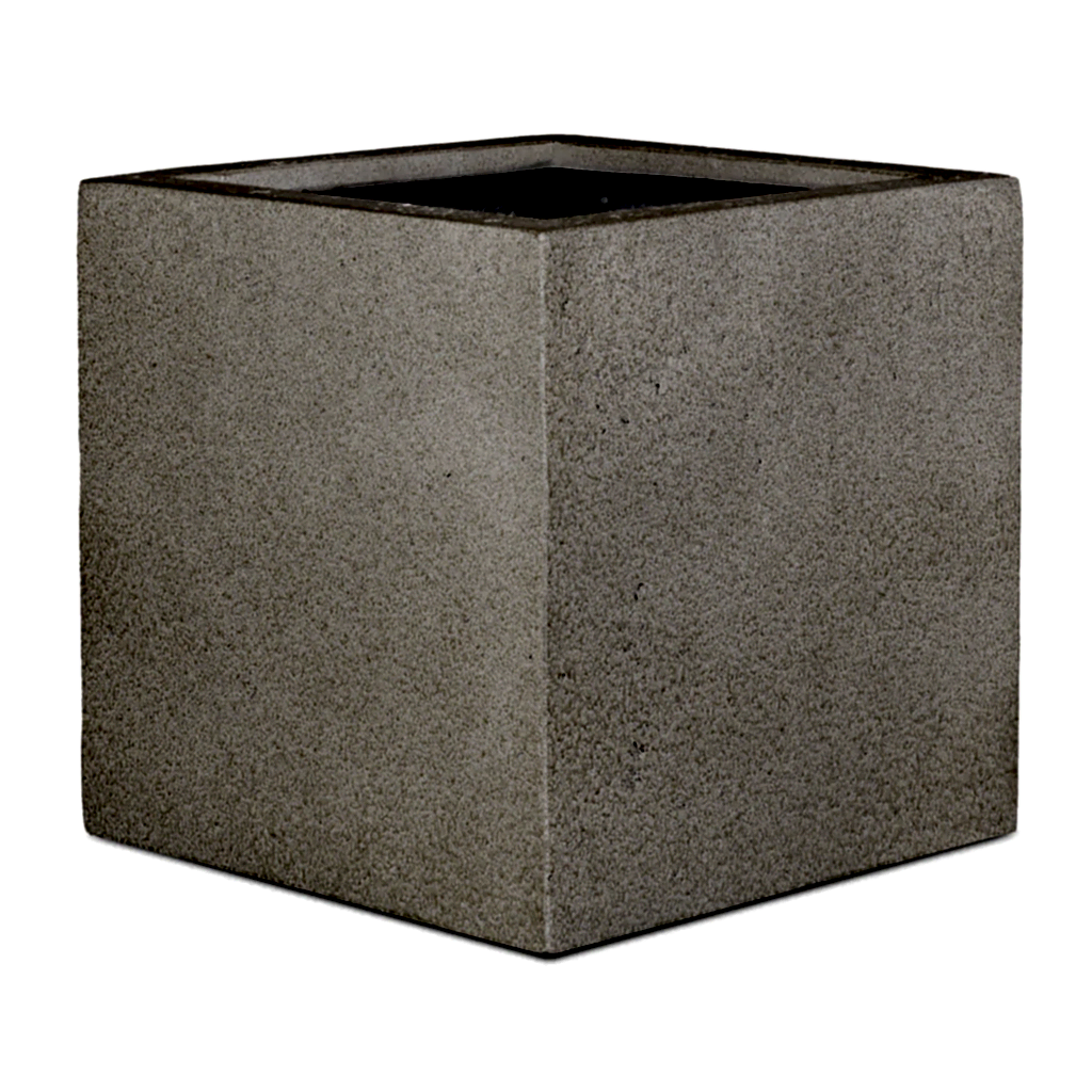 Grigio Cube Planter - Antique White Concrete
