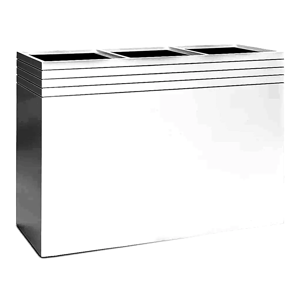 Line-Up Rectangle Planter - Matt White - 110x38x75cm