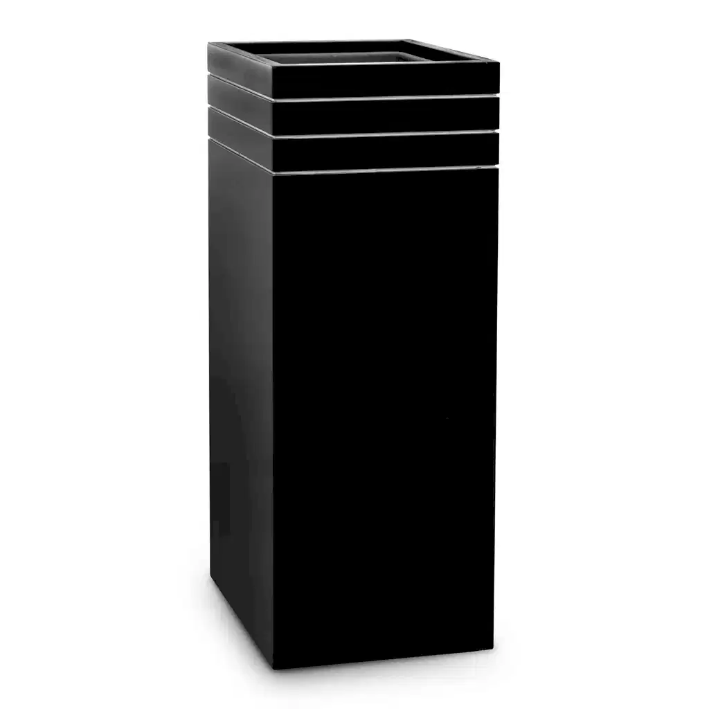 Line-Up Tall Square Planter - Matt Black