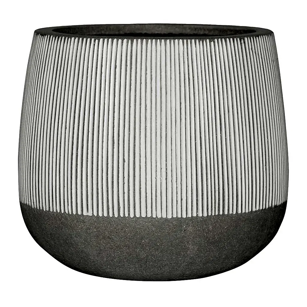 Ridged Pax Plant Pot - White Stripe