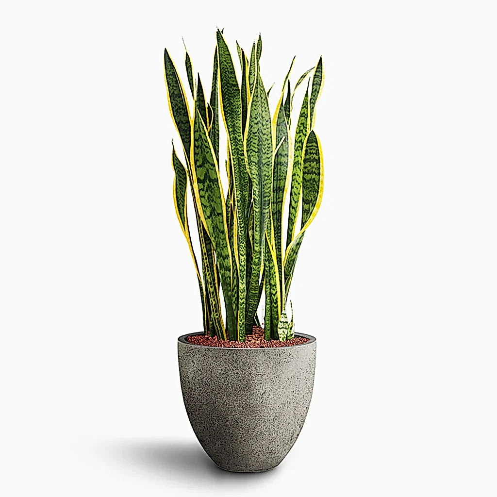 Sansevieria Laurentii HydroCare in Grigio Egg Pot - Natural Concrete