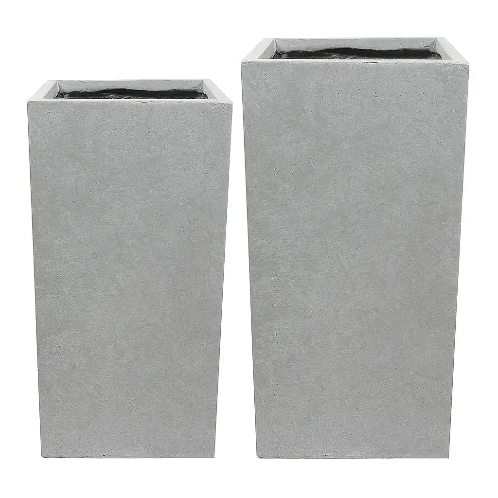 Amfa Tall Square Planters Set of 2 Grey