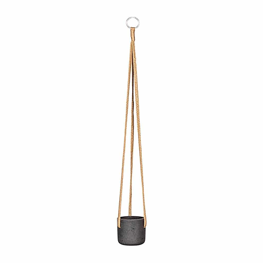 Charlie Hanging Plant Pot - Black Washed - X Small