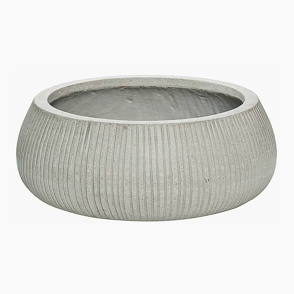 Eileen Plant Bowl Ridged Cement