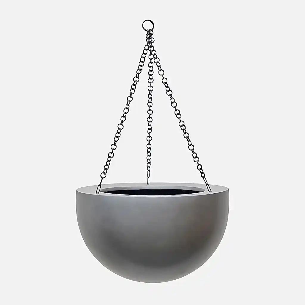 Gradient Hanging Plant Bowl - Matt Grey