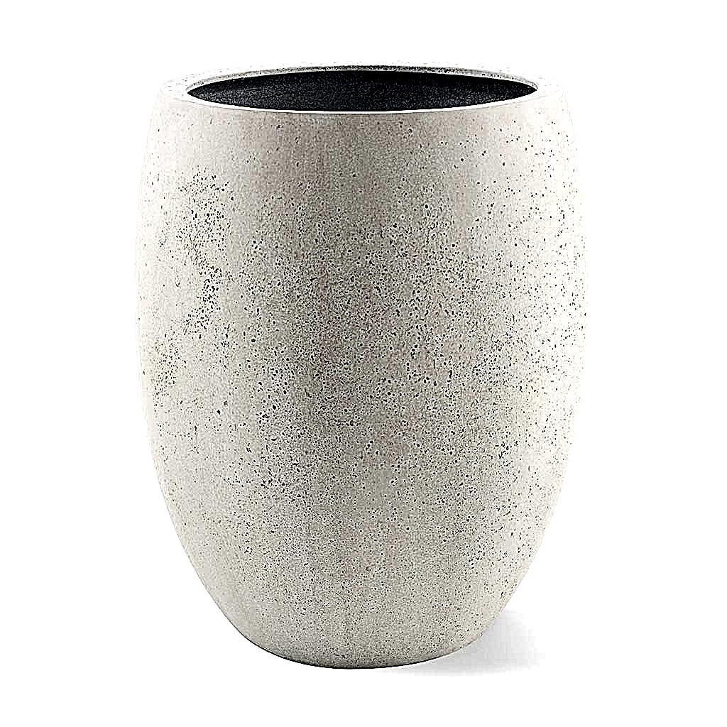 Grigio Tall Balloon Planter - Antique White Concrete