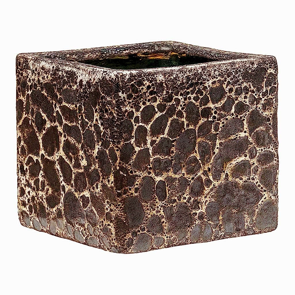 Lava Cube Relic Planter Black - Medium