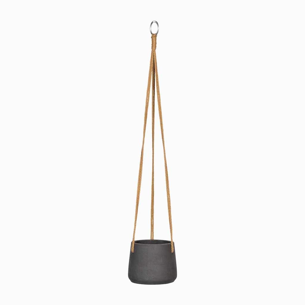 Patt Hanging Plant Pot - Black Washed - XSmall
