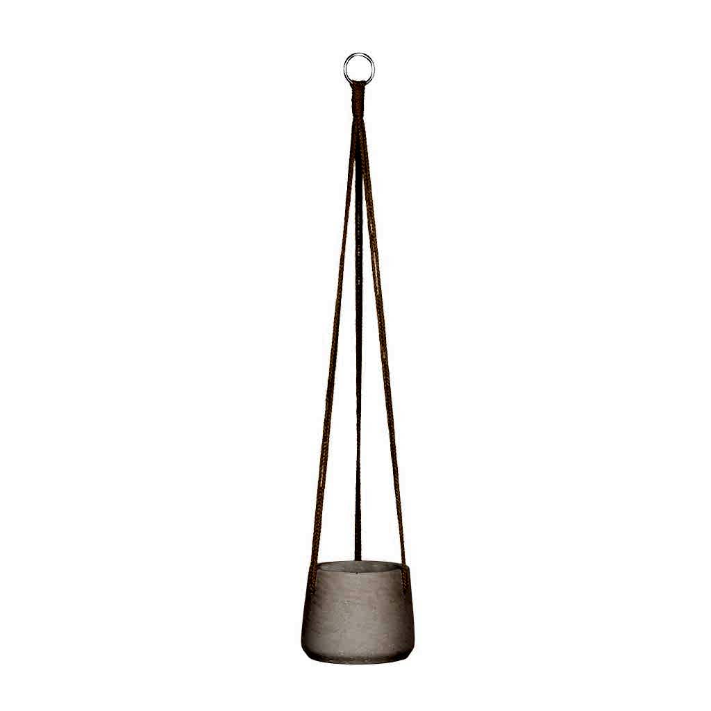 Patt Hanging Plant Pot - Grey Washed - XSmall