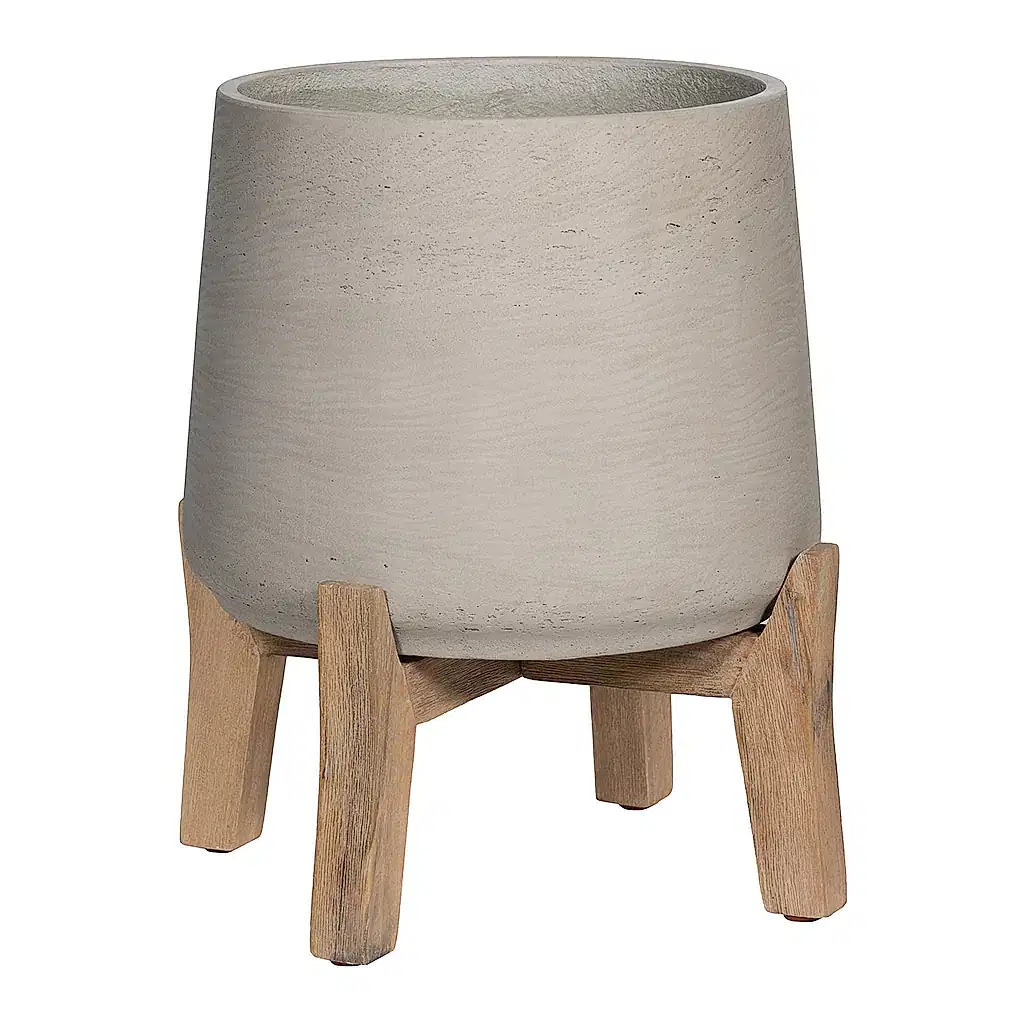 Patt Plant Pot Low Stand Grey Washed