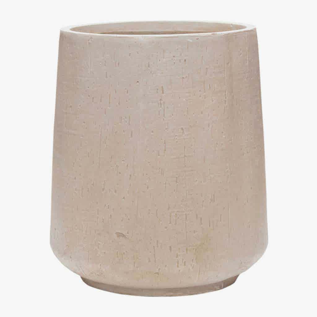 Raindrop Tube High Round Planter - Stone 37cm