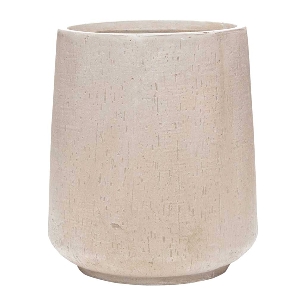 Raindrop Tube High Round Planter - Stone 37cm